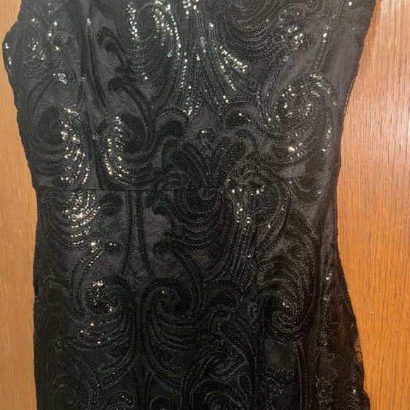 Madina Black Sequin One-Shoulder Bodycon Mini Dress - Picture 2 of 2